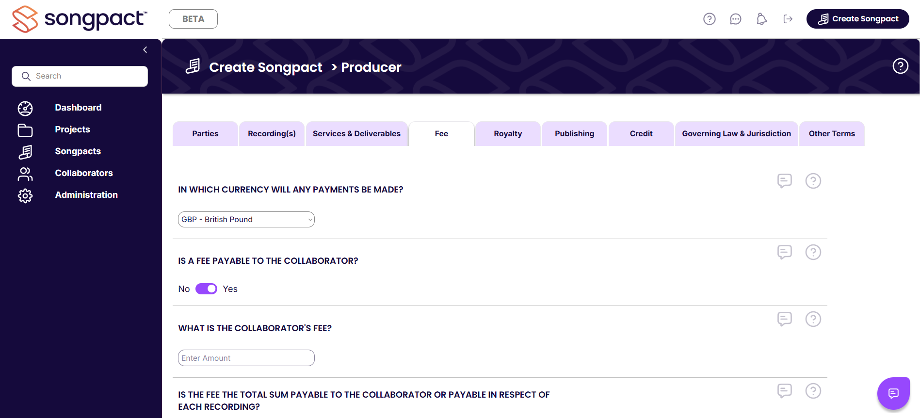 Negotiate split sheet terms and royalty percentages – Songpact split sheet diagram